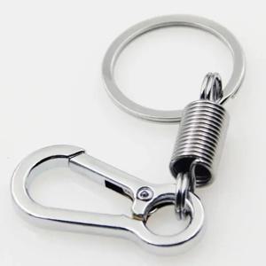 봄 키 체인 아연 합금 Carabiner 버클 열쇠 고리 분실 방지 등산 후크 자동차 Keychians 남자 금속 열쇠 고리 액세서리