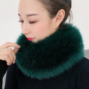 2피스 긴 털 스카프 겨울 따뜻한 여성 패션 인조 폭스 퍼 칼라 스카프 숄 스톨 털 목걸이 랩 서클