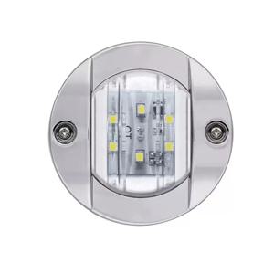 3인치 6-LED 원형 크롬 해양등, 트랜섬 마운트 스턴 앵커 네비게이션 램프 방수 12V DC 보트용