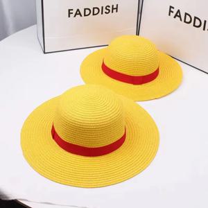 원피스 모자 소녀 소년을위한 밀짚 모자 여름 태양 모자 Luffy 성능 애니메이션 코스프레 플랫 캡 일본 만화 소품 모자