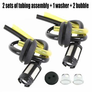 프라이밍 전구가 있는 연료 필터 연료 호스 도장, 브러시 커터 헤지 트리머 교체 부품, 엔진 연료 탱크 가솔린 필터, 2 세트