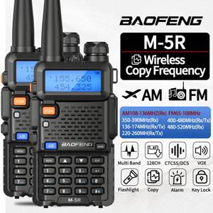 1/2pcs Baofeng M-5R 워키 토키 풀 밴드 무선 복사 주파수 양방향 라디오 USB 충전기 UV K5 5R 용 장거리 햄 라디오