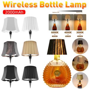 무선 병 램프 터치 컨트롤 LED 와인 병 베이스, 충전식 꽃병, LED 라이트 바 다이닝 버섯 램프, 홈 룸 장식