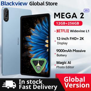 Blackview MEGA 2 태블릿 12인치 2K 디스플레이 Widevine L1 안드로이드 15 24GB(8+16) 256GB 9000mAh AI 메인 카메라 패드 PC