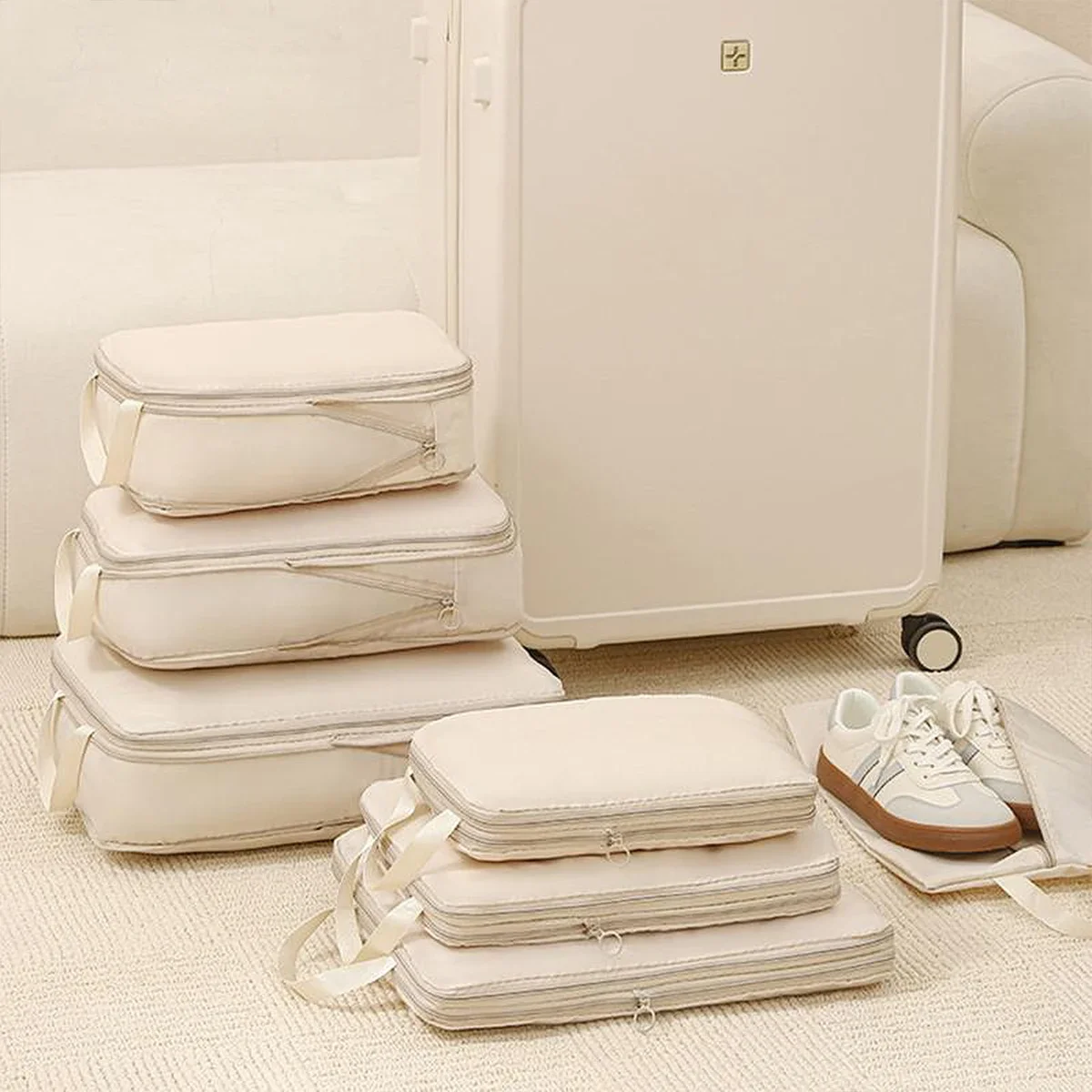 4 개/대 여행 압축 가방 수하물 주최자 여행 주머니 포장 큐브 여행 가방 주최자 여행용 수납 가방