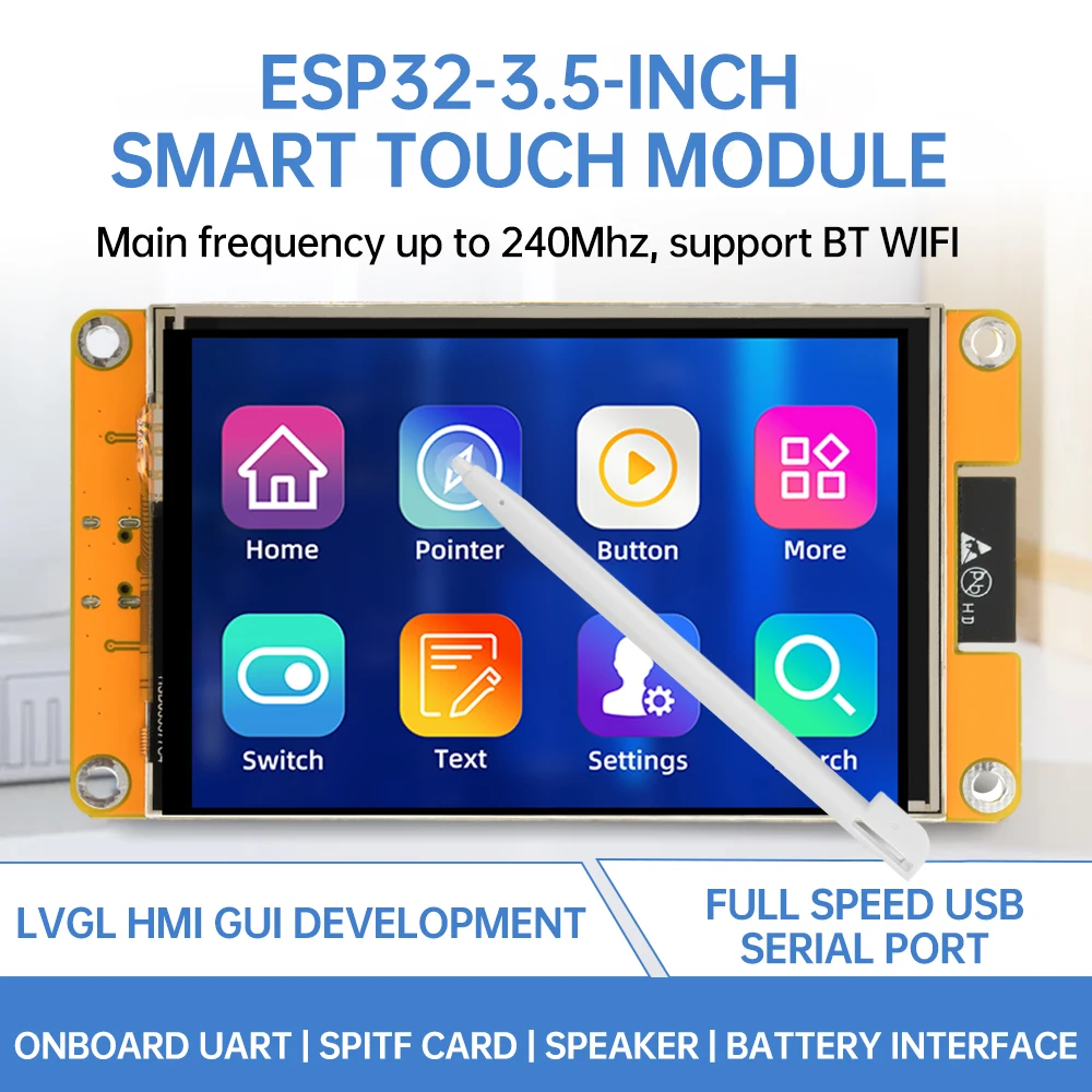 ESP32 WiFi 블루투스 모듈 개발 보드 3.5 인치 ST7796U 드라이브 320*480 해상도 TFT 지능형 저항 터치 스크린