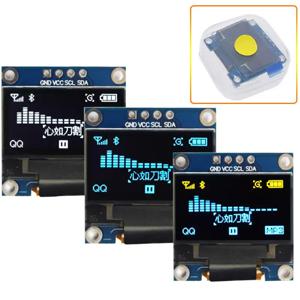 0.96인치 듀얼 컬러 블루 화이트 블루 I2C IIC SPI 시리얼 128X64 LCD 4핀 OLED LCD 디스플레이 모듈 (R3용, 핀 헤더 납땜됨)