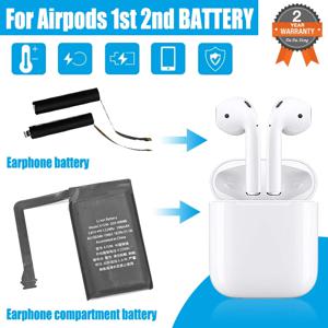 Airpods 용 고품질 배터리 1st 2nd A1604 A1523 A1722 A2032 A2031 에어 포드 1 에어 포드 2 교체 가능한 배터리 GOKY93mWhA1604