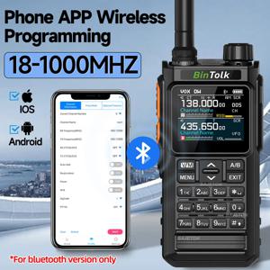 BinTolk BT7700 워키 토키 멀티 밴드 무선 블루투스 전화 프로그래밍 소음 감소 캠핑 BT8200 용 AM FM 햄 라디오