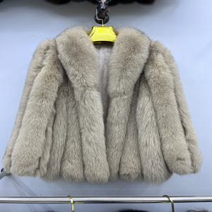 겨울 따뜻한 여우 모피 자켓 레이디 여성 천연 모피 코트 긴 소매 아웃웨어 오버코트 정통 정품 모피 코트