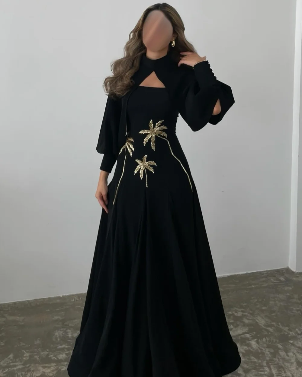 맞춤형 우아한 클래식 저지 스팽글 플리츠 A라인 하이 칼라 롱 드레스 맞춤형 행사 드레스 사이즈 선택 가능 포멀