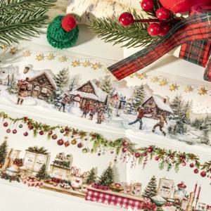 65mm * 2m/롤 크리스마스 이브 시리즈 PET 스티커 크리 에이 티브 DIY 수제 스크랩북 일기 미학 편지지 스티커 마스킹 테이프