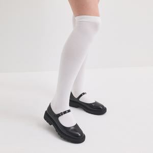 [★송해나 착용]라운드 토 메리제인 청키 플랫 로퍼 412215005 (3.5cm/2colors)