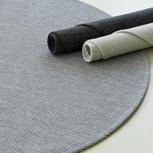 워셔블 라탄룩 헤링본 자카드 원형 러그 3color