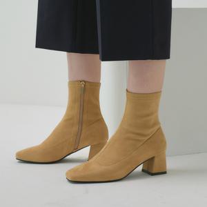 스퀘어 토 스판 삭스 앵클부츠 412146002 5.5cm/3colors
