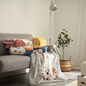 버터 무릎담요 블랭킷 밍크 극세사 차량 양면 담요 중형