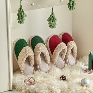 코듀로이 양털 실내화_레드