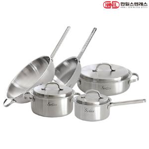 한일STS 스플릿 인덕션 통5중 스텐304 냄비후라이팬세트 5종A 편16+양20+전24+후28+웍28