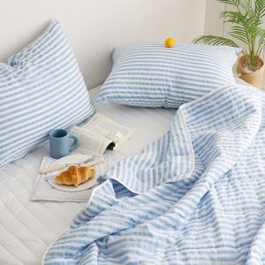 까사베르데 쿠치 라이트 블루 스트라이프 리플 여름 차렵이불 베개커버 단품/세트