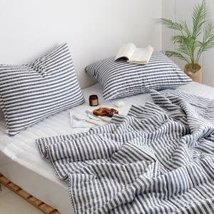 까사베르데 루치 그레이 스트라이프 리플 여름 차렵이불 베개커버 단품/세트