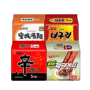 농심 신라면 10봉 + 안성탕면 10봉 + 너구리 10봉 + 짜파게티 10봉