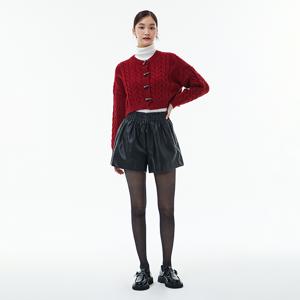 랩[정가 39,900] 밴딩 레더 미니 팬츠 AP4LPA41