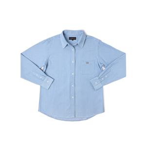 더블 하트 데님 셔츠_로고 카라 데일리 셔츠