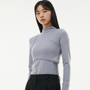 랩[정가 49,900] LAP로고자수 투인원 긴팔 티셔츠AP4CTA61