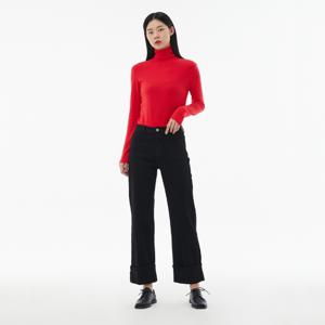 랩[정가 59,900] 기모 다크 일자 밑단 롤업 데님 팬츠 AP4DPA64