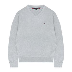 [타미힐피거] 공용 에센셜 베이직 브이넥 니트 스웨터 그레이헤더 T4745