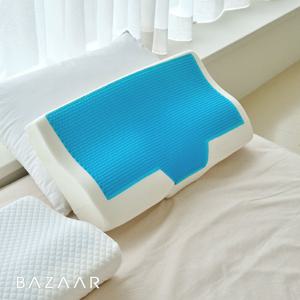 쿨링온 저탄성 냉감 메모리폼 베개(경추형/일반형)+냉감 겉커버