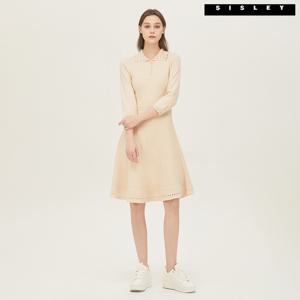 아울렛 카라 미니 니트 원피스 SAKO05211_BE