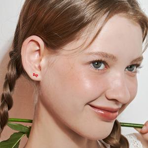 [엔믹스 지우, 김가은, 오마이걸 효정 착용][sv925] pretty ribbon earring