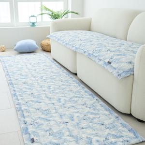 여름 팜트리 스노우 냉감 쿨링 시어서커 쇼파패드 2인용