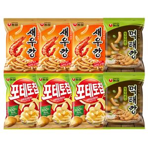 새우깡 90g x 3봉 + 포테토칩 60g x 3봉 + 먹태깡 60g x 2봉