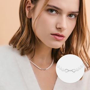 스틸라 스털링 실버 화이트 목걸이 A243SN1223WPA