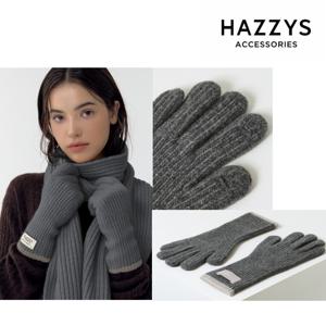 [선물포장] 그레이 라인배색 캐시미어혼방 핑거홀 여성 장갑 HIGV4F702G2
