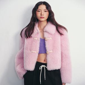 LAP[정가 199,900] 토글 장식 롱헤어 퍼자켓AQ4FJA61