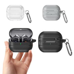 삼성 갤럭시 버즈3 프로 카본 패턴 투명 젤리 케이스