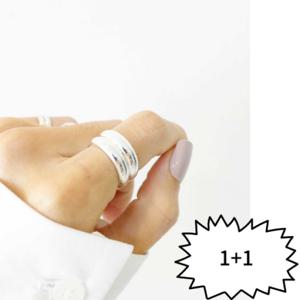 [브리치]  /  단독   순은 99.9% 실버 민자 은반지 5mm 1&1세트