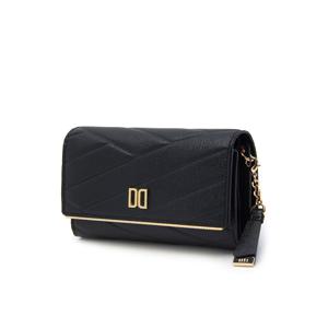 [선물포장/쇼핑백동봉] 블랙 칼라일 패턴 골드 DD 3단 반지갑 DCWA5E414J