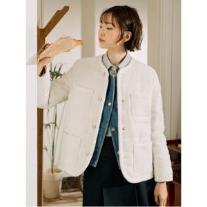 [25SS]트위드 미디엄 패딩 재킷  아이보리 (BF5138C020)