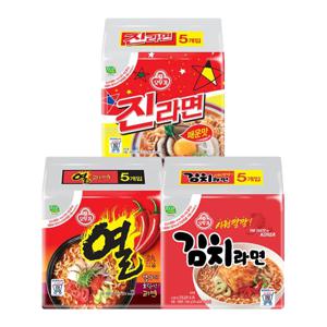 진라면 매운맛 5입 + 열라면 5입 + 김치라면 5입