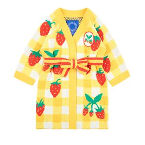 [키즈]옐로우체크스트로베리셔닐사스웨터로브_BU51UR305