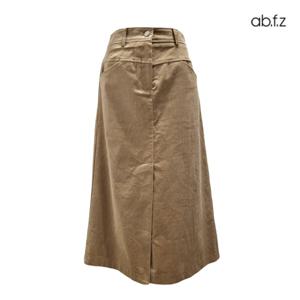 [롯데백화점][에이비에프지]앞트임 포인트 반밴딩 H라인 코듀로이 롱 스커트 APZ1QS33B