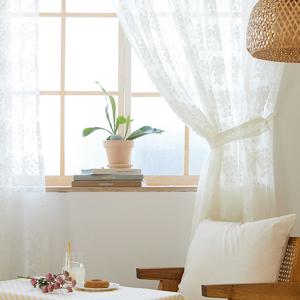 레이스 봉집형 가리개커튼 2종택1