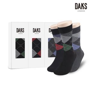 양말 신사 3족 선물세트 면스판디자인 아가일 19359