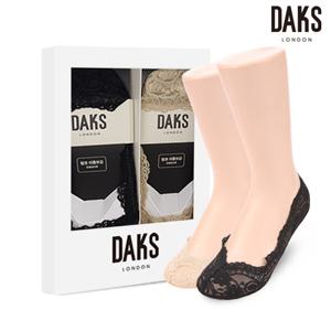 양말 숙녀 2족 선물세트 앞코보강 레이스덧신 검정 베이지 23428