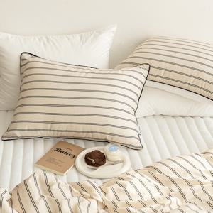 아토앤알로 1+1 뉴트럴 스트라이프 먼지없는 양면 베개커버 50x70
