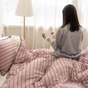 아토앤알로 뉴트럴 스트라이프 먼지없는 항균 양면 차렵이불베개세트 S/SS